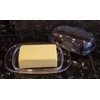 Large Double-Wide Clear Acrylic Butter Serving Storage Dish with Lid