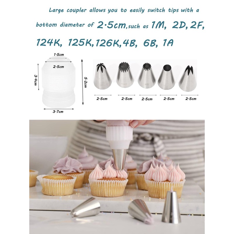 Large Piping Nozzles with Coupler,1M 2D 4B 1A D66 Icing