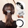 TOAOB Pack of 5 Geometric Elastic Hair Ropes Silver Metal