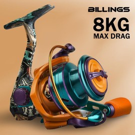 BILLINGS HA 1000-4000 Series Spinning Reel, 5.2:1 Gear Ratio, 8KG/18LB Max Drag, Durable Metal Fishing Reel For Freshwater And Saltwater Fishing Tackle, Fishing Equipment Christmas Gift Ideas - Color: Multicolor, Specification: 4000