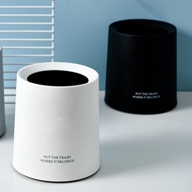 Bote de Basura de Escritorio, Cesto de Basura Portátil de 1,5 L, Pequeño Cubo de Basura para Oficina en Casa (Negro)