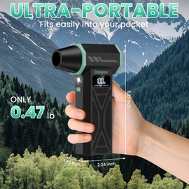 Compressed Air Duster - 150000 RPM Electric Air Duster with Brushless Motor, LCD Display, LED Light, 4 Speed Adjustable Cordless Blower - Rechargeable Air Duster for Equipment, Car, Outdoors and Home