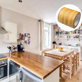 Hrroes Imitation Woodgrain Duct Tape Floor Wood Effect Tape Wood Grain Tape Waterproof for Laminate Floor Scratch Repair, Antique Oak(5.7cmx4.57m) Beige