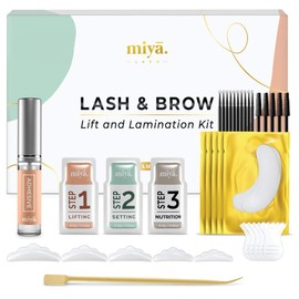 MIYA LASH 2 in 1 Lash Lift & Brow Lamination Kit | Instant Fuller Eyebrows, Eyelashes | Salon Result lasts 8 weeks | Professional LVL, Perm, Laminate | Lash Lift Kit with Silicone Shields, Lash Picks