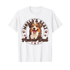 Australian Shepherd Blue Merle Dog Worlds Best Aussie Dad Men Women Kids T-Shirt