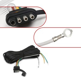 ANDPLAY Trailer Tail Light Wiring Harness Kit 25 FT 4 Pin 5 Wire Wishbone Fit Various Trailers, Marine Boat Trailer, ATV Trailer, Not Fit Motorcycle Trailer Wiring