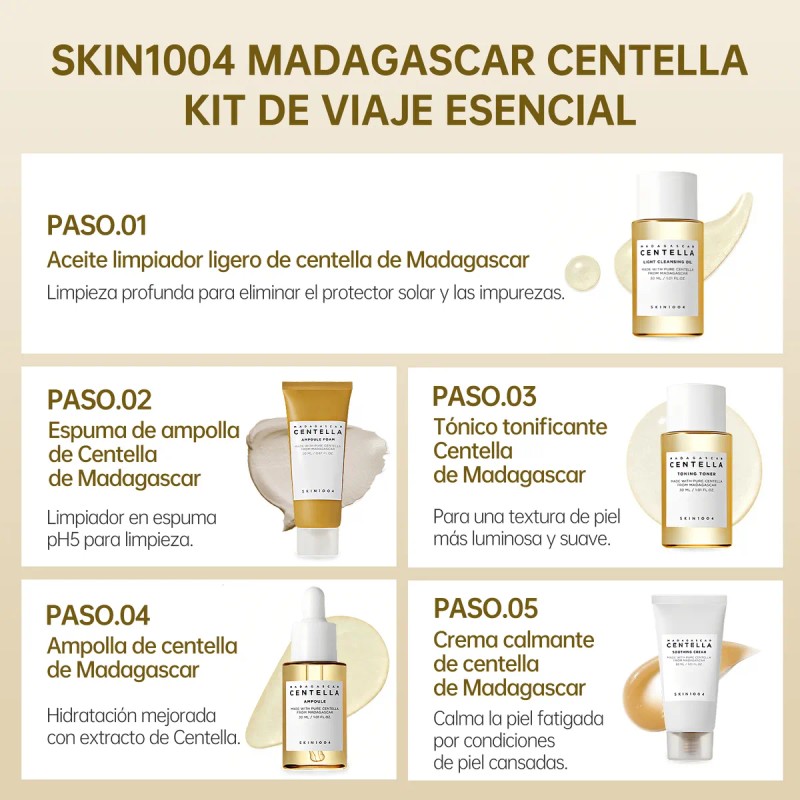 Skin1004 Kit De Viaje Centella Madagascar Mini 5 Pzs
