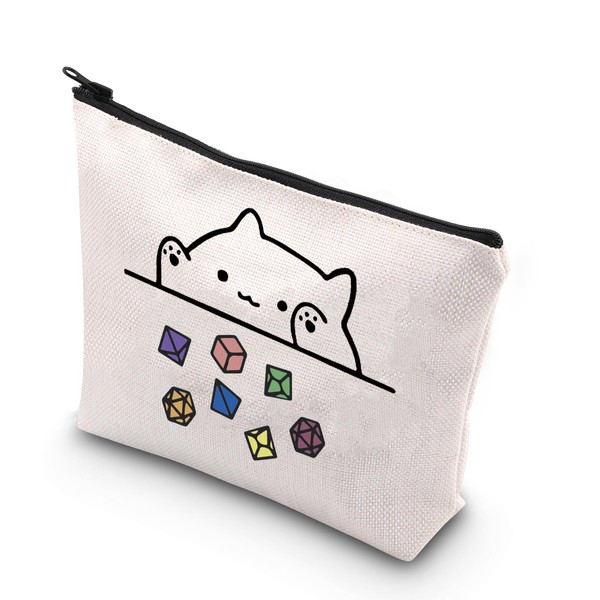 TSOTMO Cat Throwing Dice DnD Dungeon Master Bag of Holding Zipper Pouch Gamer Dice Bag (WT-Dragons Card)