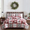 Beatrice Home Fashions Lightweight Full/Queen Holiday Quilt Bedding Set Mistletoe