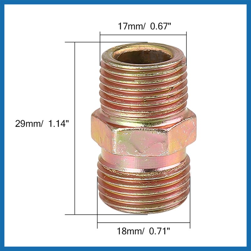 A ABSOPRO 2pcs 3/8" NPT Pipe to M18x1.5mm Oil Hose