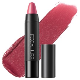 FOCALLURE Ultra Chic Matte Lipstick,Rich Vitamin E Lip Crayon,Lightweight Matte Color without Drying or Fading,Long Lasting Waterproof Lips Makeup,STUDDED KISS