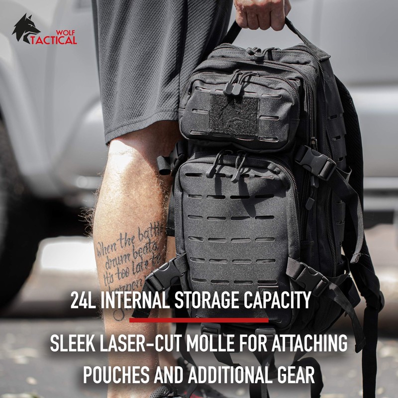 WOLF TACTICAL Molle Backpack Small Tactical Backpack Small Concealed Carry