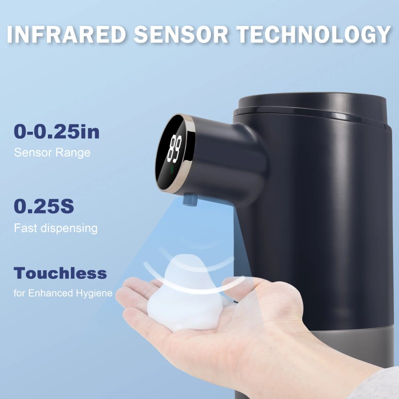 Automatic Foam Soap Dispenser with Infrared Motion Sensor 4-Level Adjustable