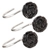 mookaitedecor Set of 4 Black Obsidian S-Shaped Shower Curtain Hooks,