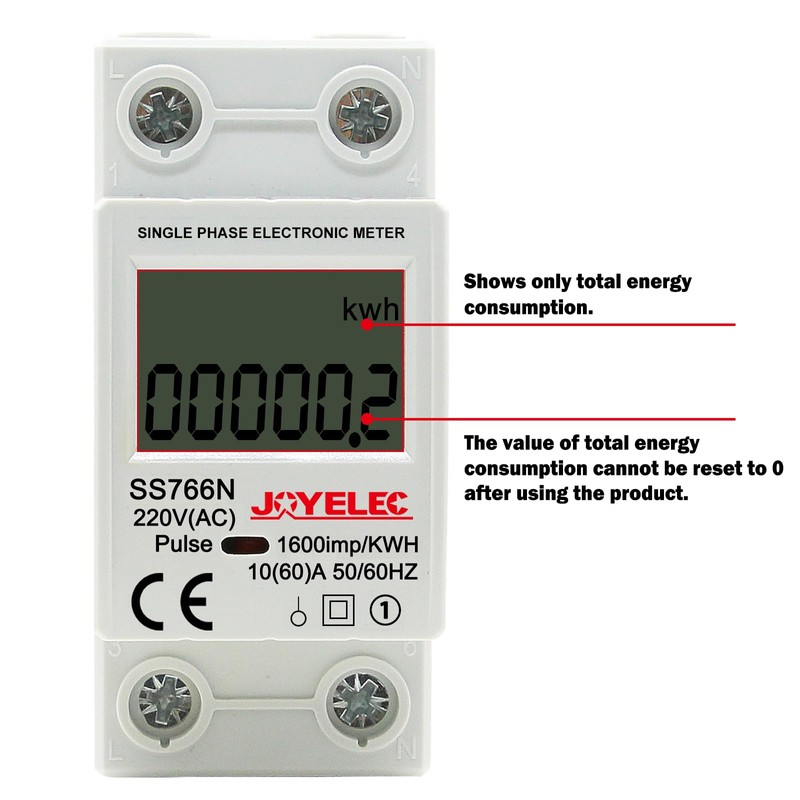 JOYELEC SS766N Electric Energy Meter, Electric Consumption Meter, Current Meter