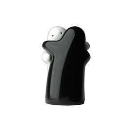 Salt and Pepper Shakers Cute Decorative Novelty Hugging Shakers Couple Set Black and White Modern and Vintage Hug Design Easy to Refill and Dispenser Shaker Set