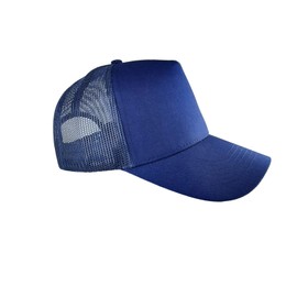 D10 Unisex Plain Adjustable Trucker Cap Mesh Promotional (Blue Navy)