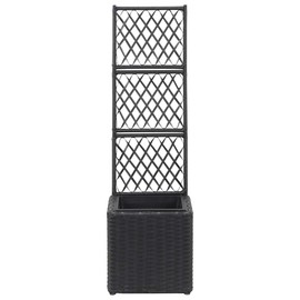 TREATLIFE HOME Trellis Raised Garden Bed with Removable Pot, Rattan Planter for Outdoor Plants, Black