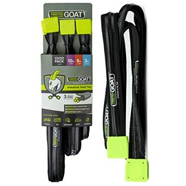 Twisted Goat Industrial Twist Ties with Ratchet Tie Down Straps, Three-Wire Braided Design, Heavy Duty Cargo Strap Gear Ties, Camper Accessories (3-Ft/6-Ft/10 Ft)
