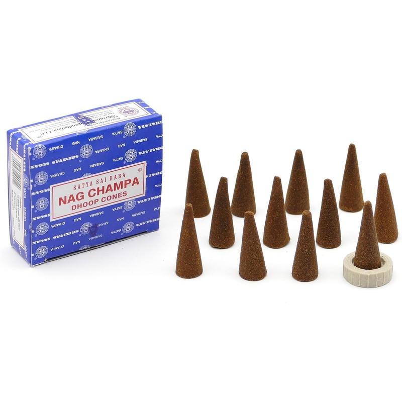 Satya Nag Champa Incense Cones, Agarbatti Scent, 4 Packs of