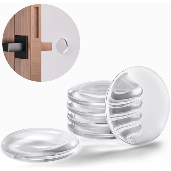 12 PCS Strongest Wall Door Handle Stopper, 5 cm Clear