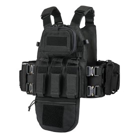 BOMTURN Great Tactical Outdoor Vest for Men Multifunctional Modular Molle Vest With Metal Buckles