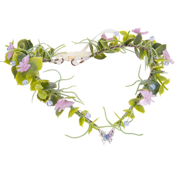 MOSTORY Purple Butterfly Fairy Crown - Woodland Flower Headpiece for