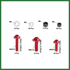 Motoforti 158pcs Motorcycle Windscreen Fairing Bolts Bodywork Screws Red Long-lasting