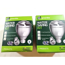 Greenlite 1.5 GPM Showerhead & Aerator Water Saving Kit Silver One Size - 2 Kits