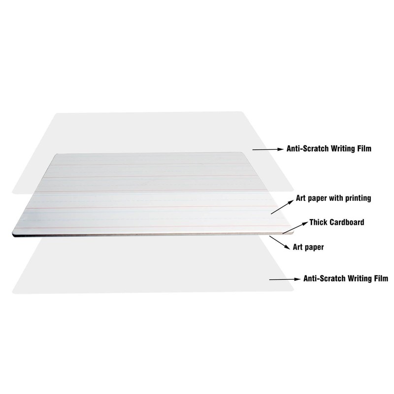 Dry Erase Lined Whiteboard for Kids, White Board with Lines