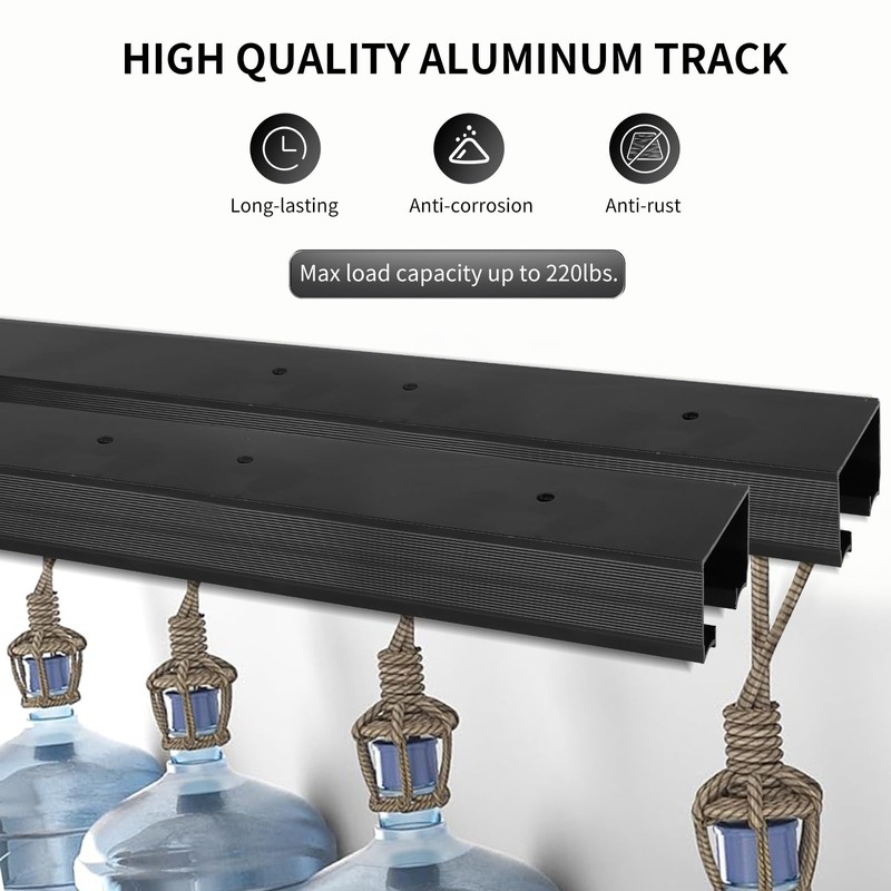 DIYHD 48" Ceiling Mount Bypass Sliding Door Hardware,Box Rail Pocket