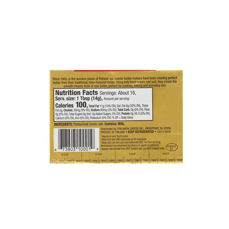 Finlandia Pure Milk Butter, (3 ct./8 oz. - 680g)- Pack