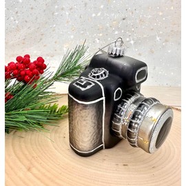 Krebs Glas Lauscha - Weihnachtsdekoration/Christbaumschmuck aus Glas - Weihnachtsbaumanhänger - Motiv: Kamera - Größe: ca. 9 cm