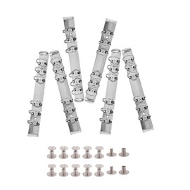 Binder Metal Fittings, 6 Holes, Binder Ring, Screws Included, For Journal, Document Storage, Document Organization, Set of 6, A6, Silver