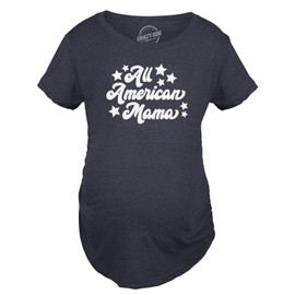 Maternity All American Mama Camiseta linda del 4 de julio de embarazo, Azul marino (Heather Navy), M