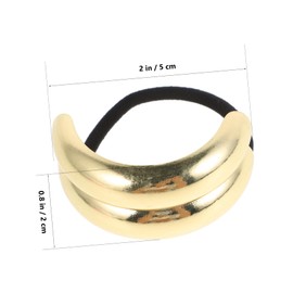 PACKOVE 2Pcs Metal Geometric Elastic Hair Ties for Women High Elasticity Ponytail Cuff Hair Bands Stylish Arch Design for Comfortable Fit and Versatile Use
