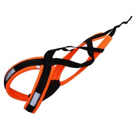 LASALINE Dog Pull Harness X Back for Canicross Dog Sports Dog Scooter Bikejoring Sledge in Black Neon Orange