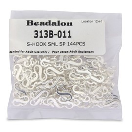 Beadalon 144-Piece Small S-Hook, Nickel Free Silver Plate