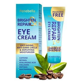 Under Eye Brightener for Dark Circles – 4 in 1 with Niacinamide, 5% Caffeine, Retinol & Peptides - Eye Cream Anti Aging for Reduce Wrinkles, Puffiness and Bags Under Eyes