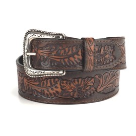 Nocona Men's Embossed Floral Tapered Belt, Brown, Size 34