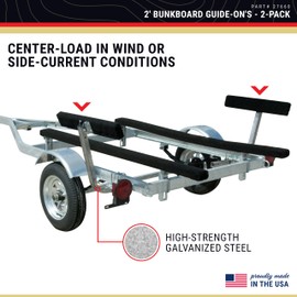 CE Smith - 27660 2-Foot Bunk Board Guide-On - Adjustable Boat Trailer with High-Grade Marine Carpet Fabric - Black