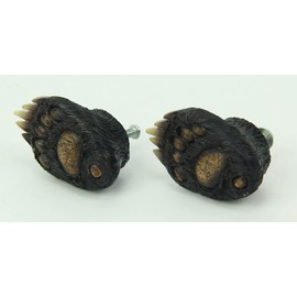 6PC Set (3 pks of 2pcs) Animal Tracks Rustic Black Bear Paw Drawer Pulls