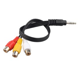 Futheda 3.5mm Male Plug to 3 RCA Female Jack Adapter Audio Splitter Cable, Stereo Audio Video AUX Cable (Red-Yellow-White) Connectors for AV Audio Video LCD TV HDTV