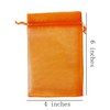 100 Pcs Gift Organza Bags with Drawstring 4x6 inch Orange