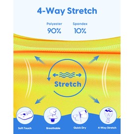 MaaMgic Boys Swimming Shorts 2 in 1 Boxer Brief Compression Liner Toddler Swim Trunks Stretchy Quick Dry Anti Chafe Swimsuits with Pockets Orange Banana