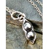 Sterling Silver Two Peas in a Pod Charm Necklace, 18"