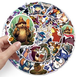 Animal Wizard Sticker Set 50 Pieces Cute Decoration for Car Laptop Skateboard Bicycle Moped Motorcycle Bicycle Computer Suitable for Adults Children
