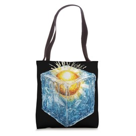 Sun Encapsulated in Ice Cube Nature Art for Awareness Tote Bag