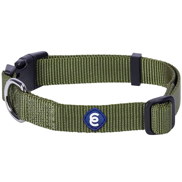 Blueberry Pet Essentials 21 Colors Classic Dog Collar, Military Green, Medium, Neck 14.5"-20", Collars for Dogs