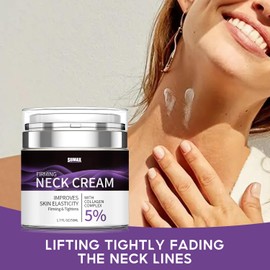 5% Collagen Complex Neck Firming Cream - Anti-Aging Moisturizer Improving Skin Elasticity for Men & Women, All Natural Ingredients - Retinol, Collagen & Hyaluronic Acid, 1.8 Fl Oz
